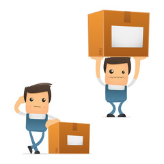 set of funny cartoon mechanic