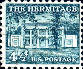 The Hermitage, home of Andrew Jackson. US Stamp.