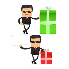 set of funny cartoon security