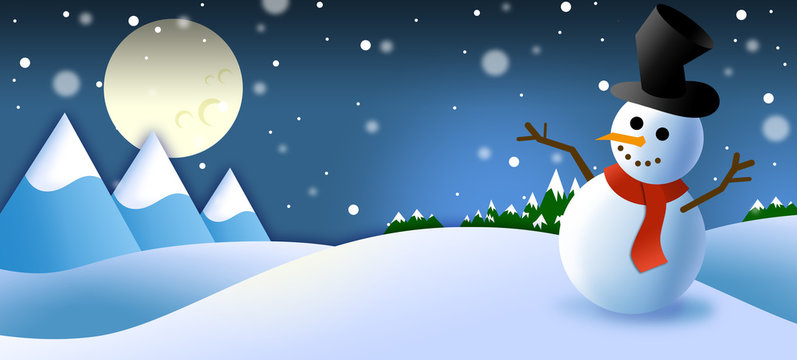 paesaggio neve pupazzo