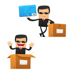 set of funny cartoon security