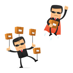 set of funny cartoon security