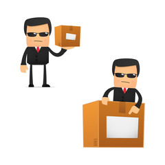 set of funny cartoon security