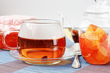 Black tea and apple jam