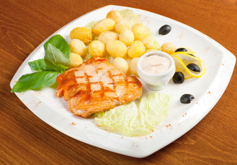 Salmon Steak with Vegetable