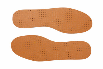 Brown leather shoe insoles
