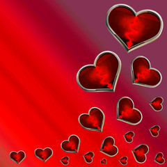 Abstract Background with red hearts
