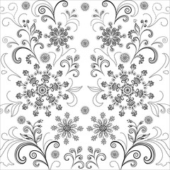 Flower background, contours