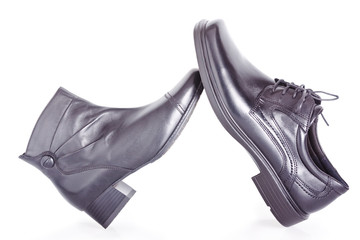 Black men's and woman's shoe