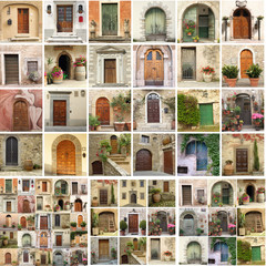 collage with doors from Italy
