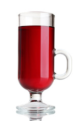 mulled wine in the glass isolated on white
