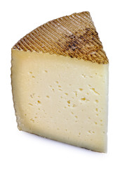 Cuña de queso en vertical.