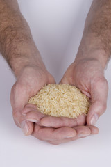 Hände voll Reis, Hochformat