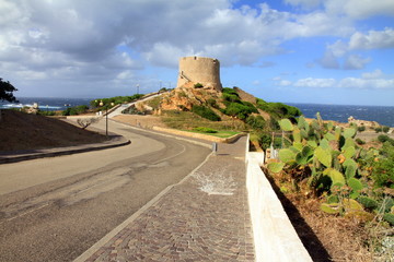 Fototapeta na wymiar Spanish tower in Santa Teresa de Gallura Sardinia