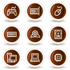 Computer web icons, chocolate  buttons