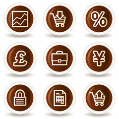 E-business web icons, chocolate buttons