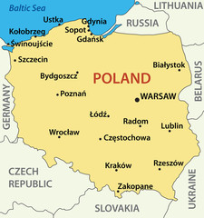 map of Poland - vector illustration