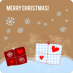 Merry Christmas Gechenk Snow  Schnee Karton