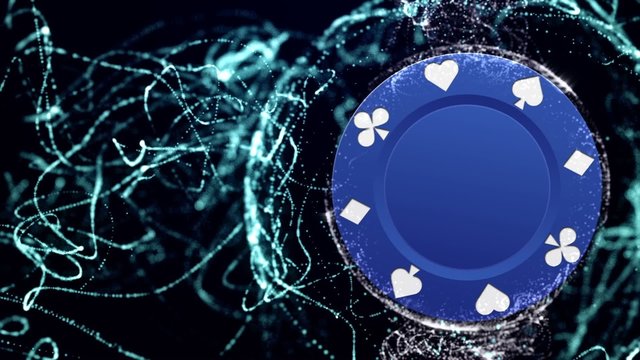 Blue Poker Chips in Particle - HD1080