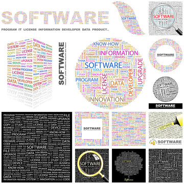 SOFTWARE concept illustration. GREAT COLLECTION.