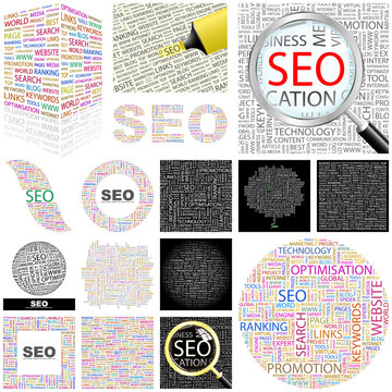 SEO concept illustration. GREAT COLLECTION.