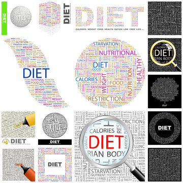 DIET concept illustration. GREAT COLLECTION.