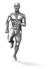 Fototapeta na wymiar Illustration of a chromeman running