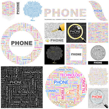 PHONE. Concept illustration. GREAT COLLECTION.