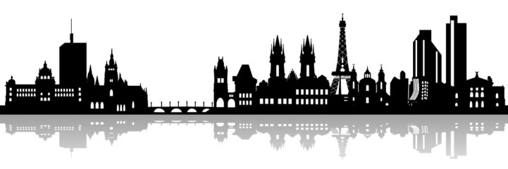 Naklejka premium Panoramę Pragi