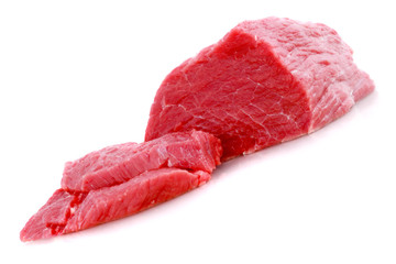 Cut of  beef steak on white. Isolated.