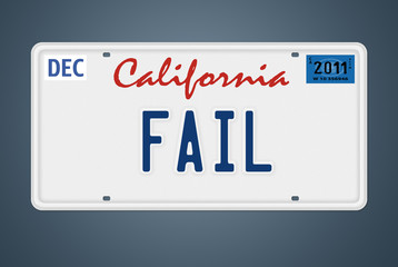 Nummernschild California Fail