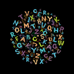 Sketch frame with letters for your design