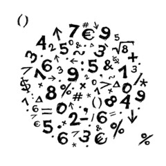 Sketch frame with math symbols for your design