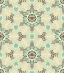 Christmas seamless pattern with stylized snowflakes