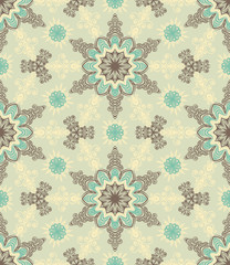 Christmas seamless pattern with stylized snowflakes