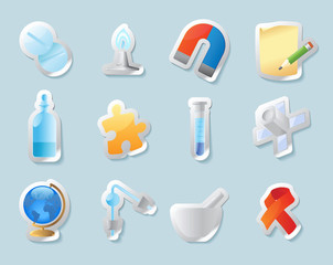 Sticker icons for science and education