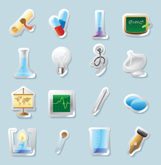 Sticker icons for science and education