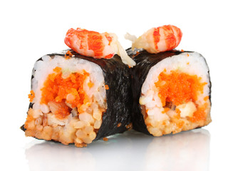 delicious sushi isolated on white