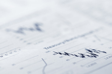 Business graph in newspaper