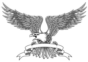 Eagle with emblem