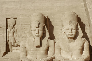 sculptures at Abu Simbel temples