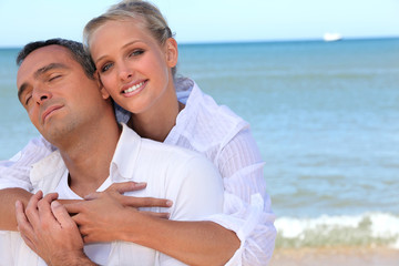 Loving couple on a beach