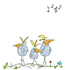 Bunte Vogelfamilie