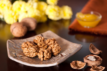 walnuts on a plate