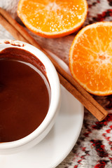 hot chocolate with mandarin and cinnamon