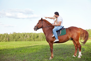On a horse