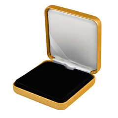 stylish hi quality opened gold leather case with black interior - obrazy, fototapety, plakaty
