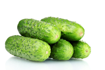 Cucumbers isolated on white