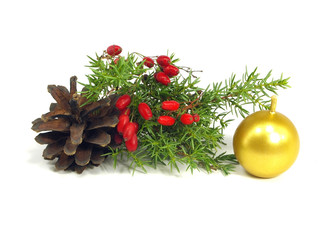 christmas still life on a white background