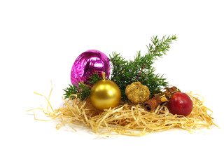 christmas still life on a white background